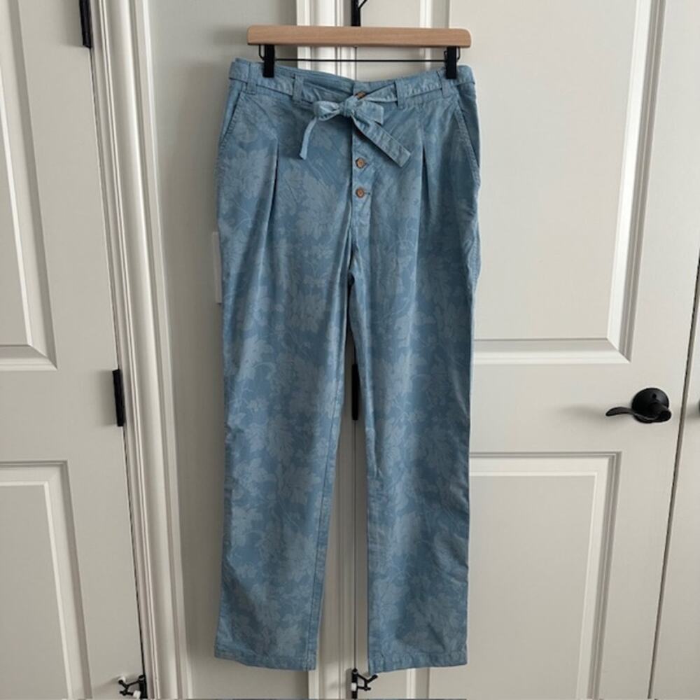 Sundance NWT Bastille Easy Pants Button-Fly Size: 6 Color: Blue Floral - Picture 2 of 11